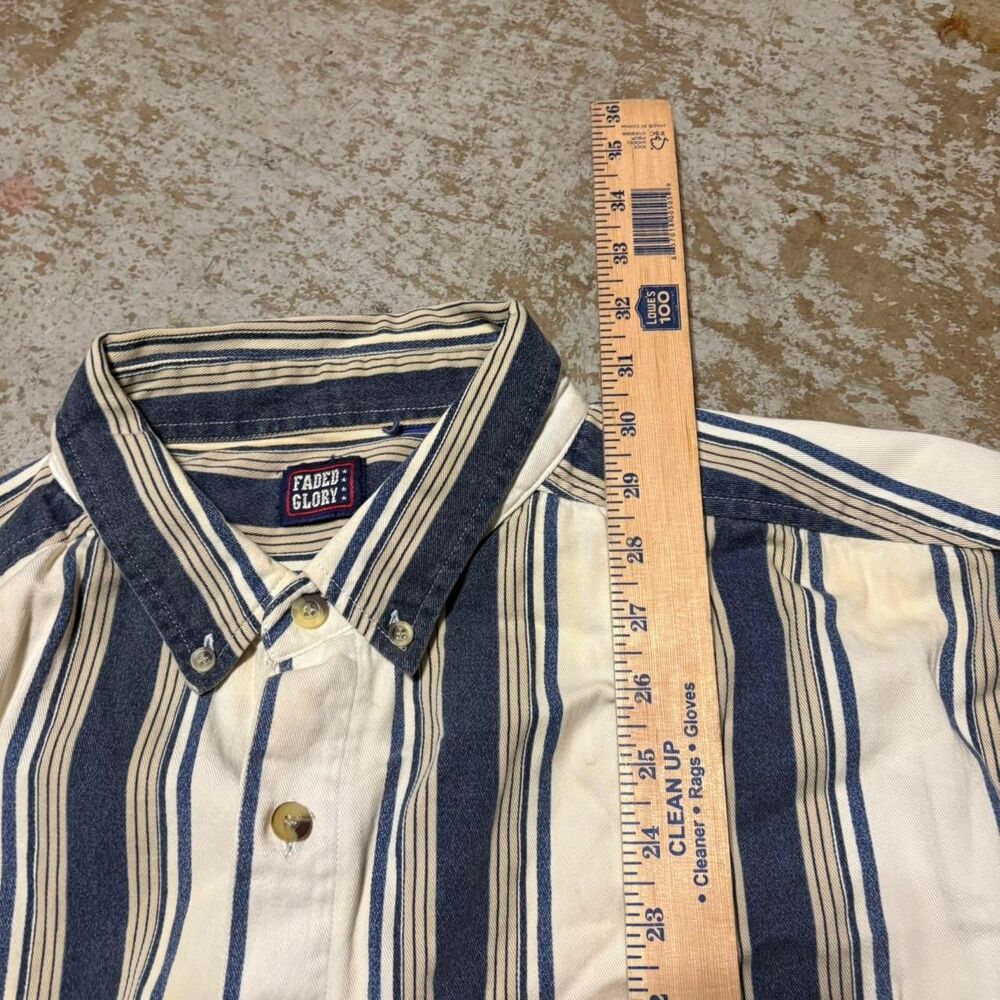 Faded-glory Men's White and Blue Shirt - Picture 4 of 8